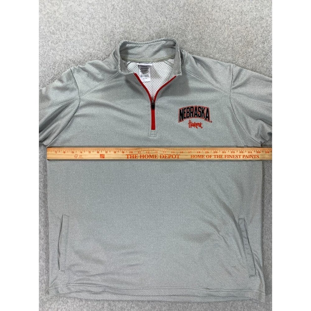 Nebraska Cornhuskers Champion 1/4 Zip Pullover (Men's XL) Gray - Picture 7 of 12